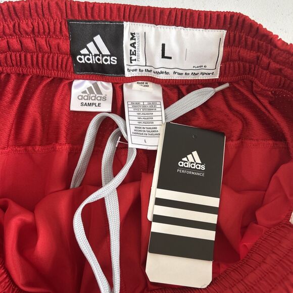 Adidas Shorts Mens Large Red Team Performance Sample Athleisure - Picture 4 of 13